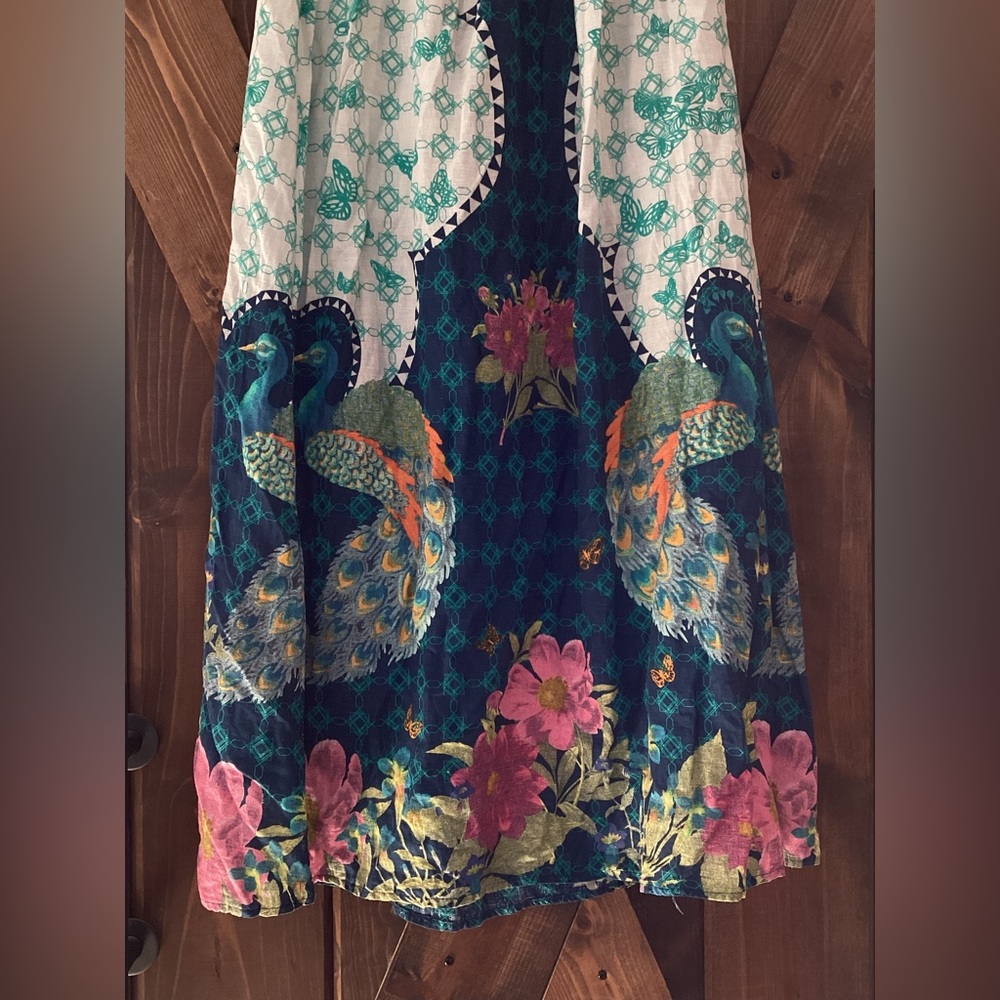 FARM Rio Blue Green Maxi A-Line Skirt Size P - Picture 5 of 6